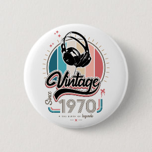Badge Rond 5 Cm Casques vintages depuis 1970