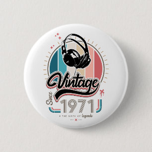 Badge Rond 5 Cm Casques vintages depuis 1971