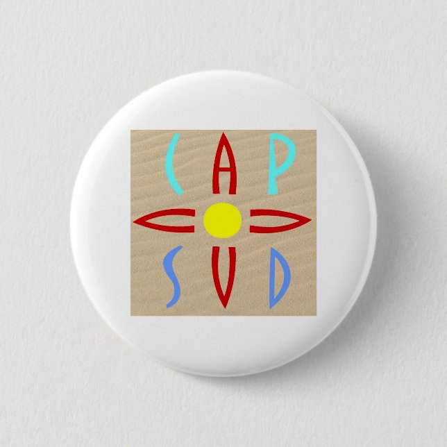 Badge Rond 5 Cm Casquette au Sud (Devant)