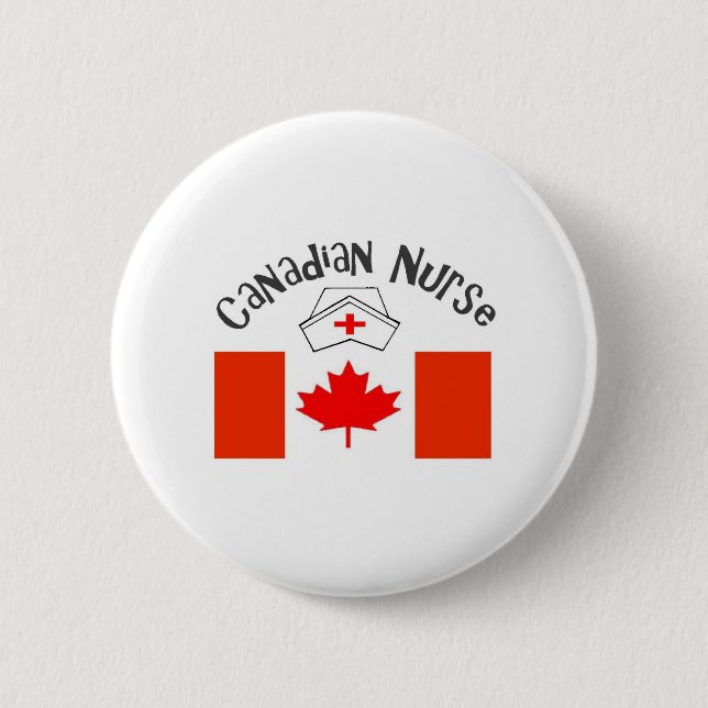 Badge Rond 5 Cm Casquette canadien d'infirmière d'infirmière (Devant)