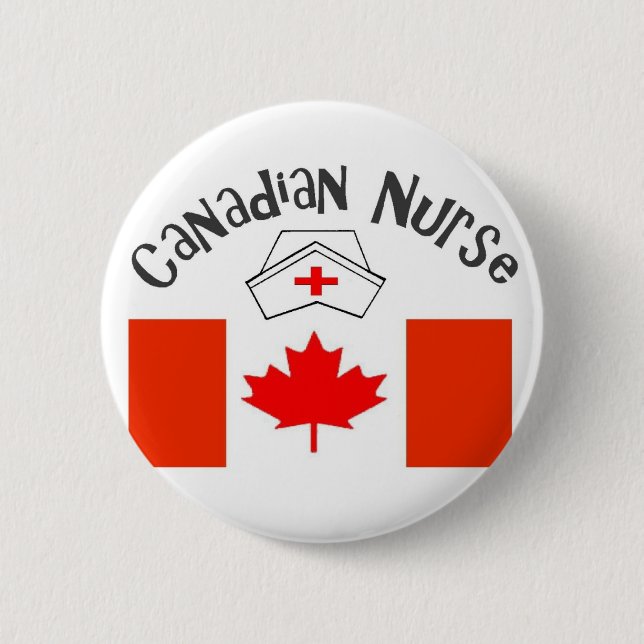 Badge Rond 5 Cm Casquette canadien d'infirmière d'infirmière (Devant)