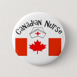 Badge Rond 5 Cm Casquette canadien d'infirmière d'infirmière