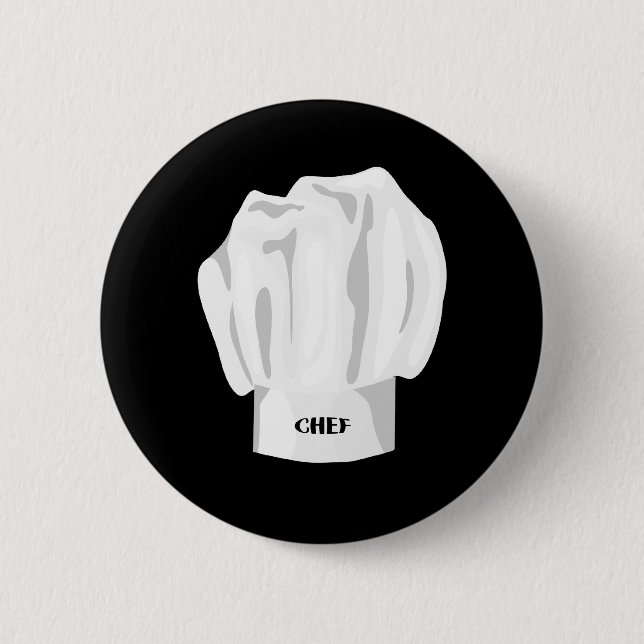 Badge Rond 5 Cm Casquette chef, bouton (Devant)