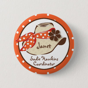 Badge Rond 5 Cm Casquette de cowboy