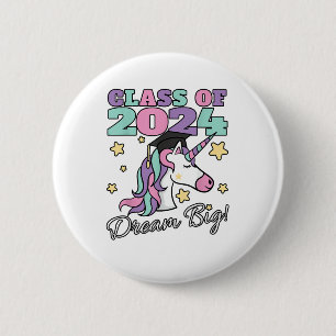 Badge Rond 5 Cm Casquette de remise des diplômes Licorne Magique C