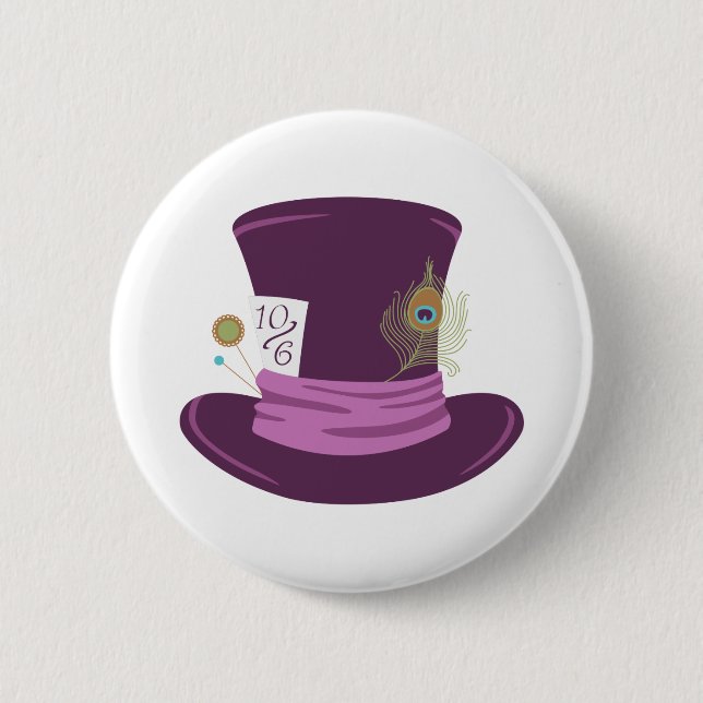 Badge Rond 5 Cm Casquette fou de chapelier (Devant)