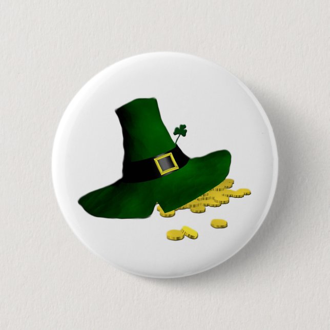 Badge Rond 5 Cm Casquette Leprechaun (Devant)