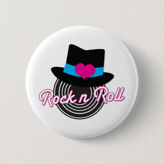 Badge Rond 5 Cm Casquette Rock n Roll