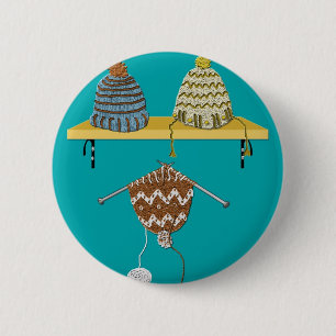 Badge Rond 5 Cm Casquettes de tricot pour Noël