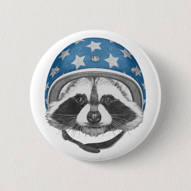 Badge Rond 5 Cm Casse-cou de raton laveur (Devant)