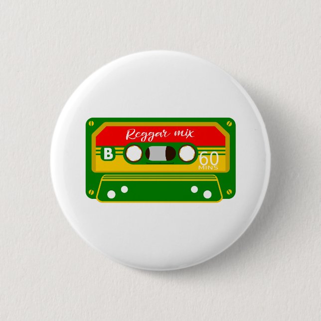 Badge Rond 5 Cm cassette de mélange de reggae Rastafarian (Devant)