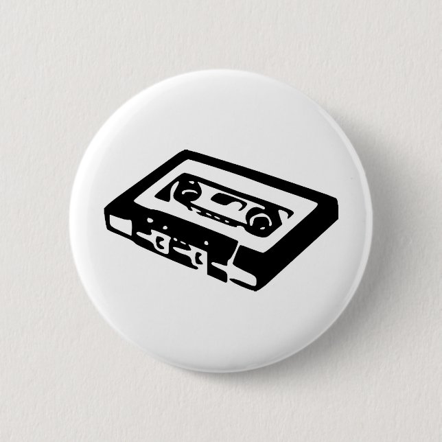 Badge Rond 5 Cm Cassette de musique (Devant)