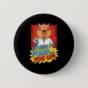 Badge Rond 5 Cm Castor je suis là pour vous booster
