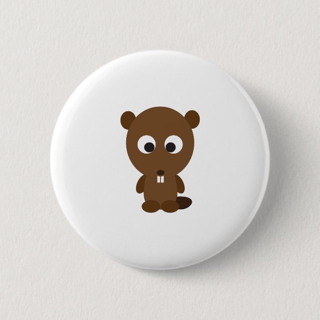 Badge Rond 5 Cm Castor mignon (Devant)