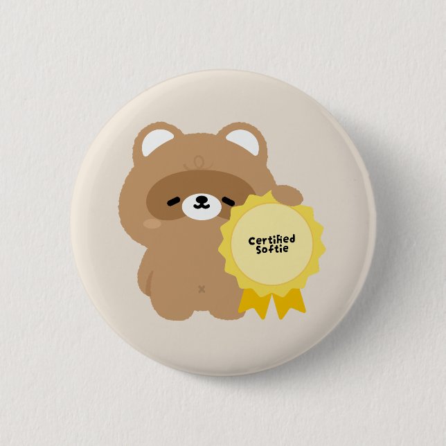 Badge Rond 5 Cm Castor tendre certifié (Devant)