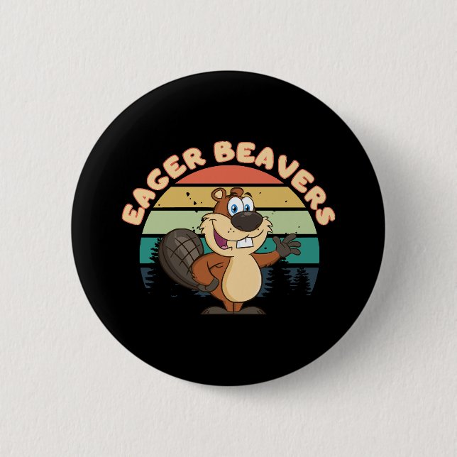 Badge Rond 5 Cm Castors zélés (Devant)
