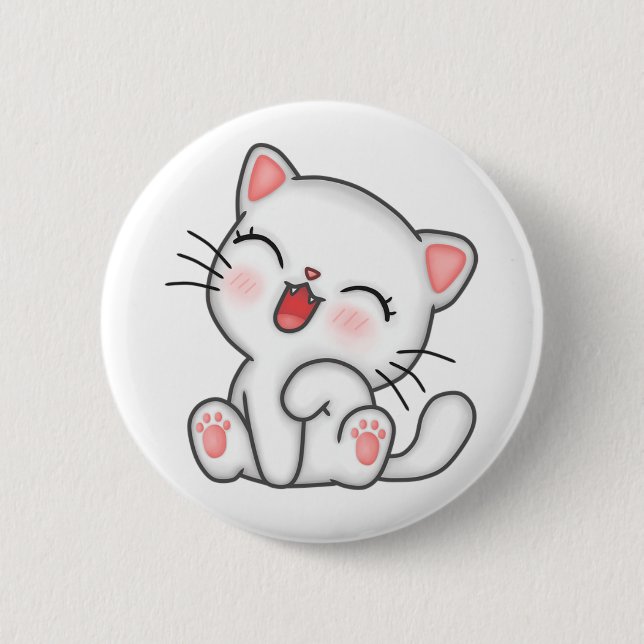 Badge Rond 5 Cm Cat (Devant)
