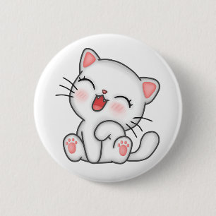 Badge Rond 5 Cm Cat
