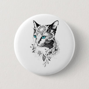 Badge Rond 5 Cm Cat Animaux Animaux Animaux Illustration Art tatou