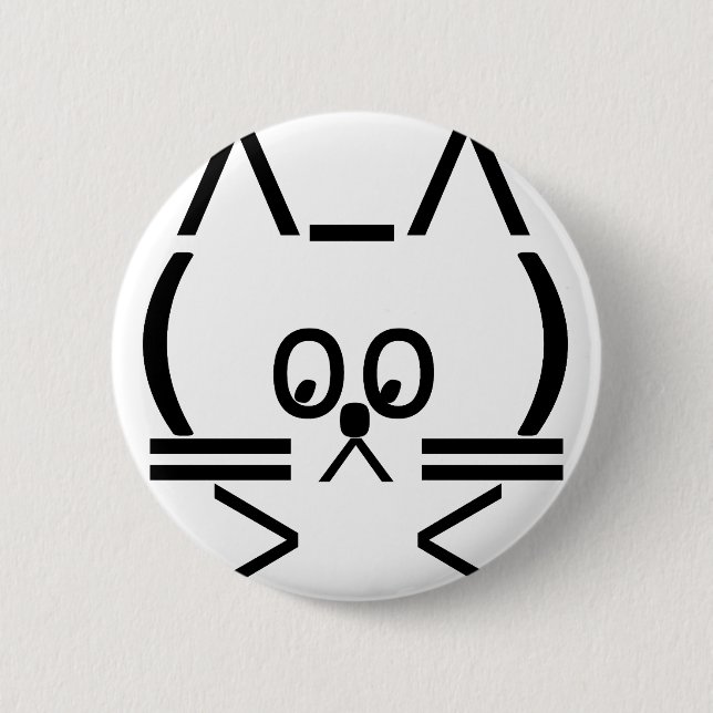 Badge Rond 5 Cm Cat ASCII (Devant)
