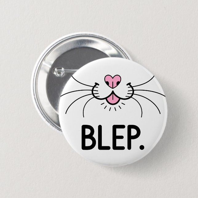 Badge Rond 5 Cm Cat Blep Cute Tongue (Devant & derrière)
