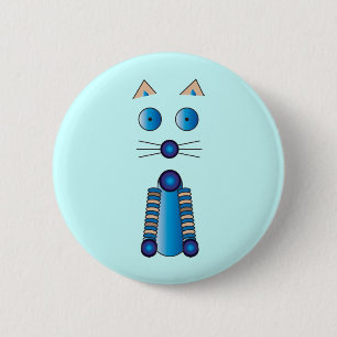 Badge Rond 5 Cm CAT bleu