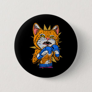 Badge Rond 5 Cm Cat Boxing Kitten Boxer Gants Boxer Funny Cat Me