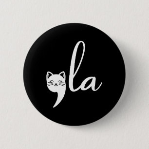 Badge Rond 5 Cm Cat Comma La Kamala Harris Pour Président 2024 Ele