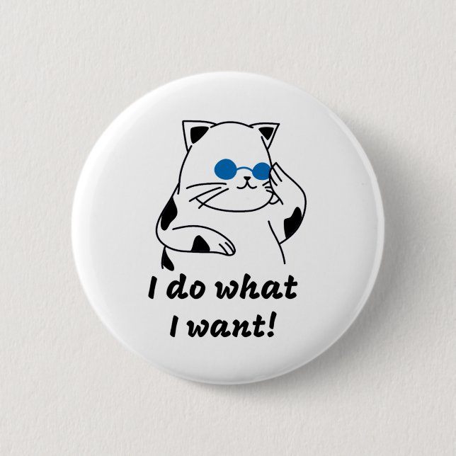 BADGE ROND 5 CM CAT COOL (Devant)