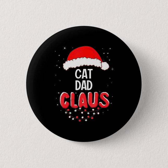 Badge Rond 5 Cm Cat Dad Santa Claus Christmas Matching Costume For (Devant)