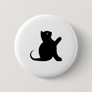 Badge Rond 5 Cm Cat dit bonjour