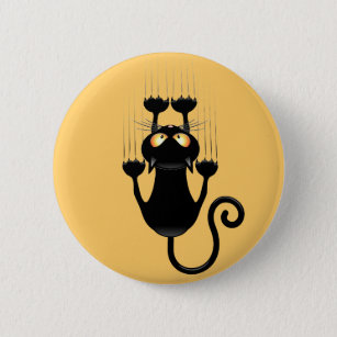 Badge Rond 5 Cm Cat Falling down fun dessin personnage