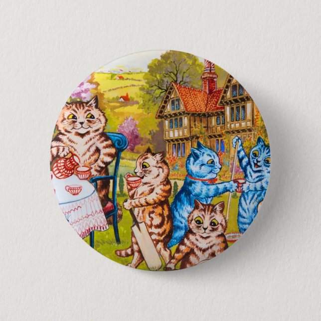 Badge Rond 5 Cm Cat Garden Party (Devant)