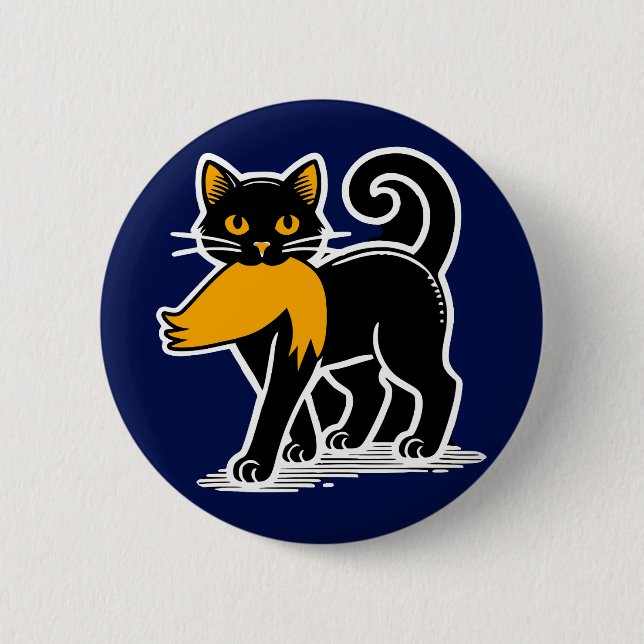 Badge Rond 5 Cm Cat Ladies Kamala | Harris Walz 2024 Bleu (Devant)