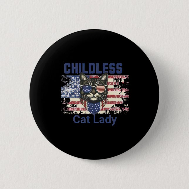 Badge Rond 5 Cm Cat Lady Vote Pour Les Femmes (Devant)