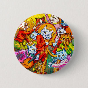 Badge Rond 5 Cm Cat Musical Band