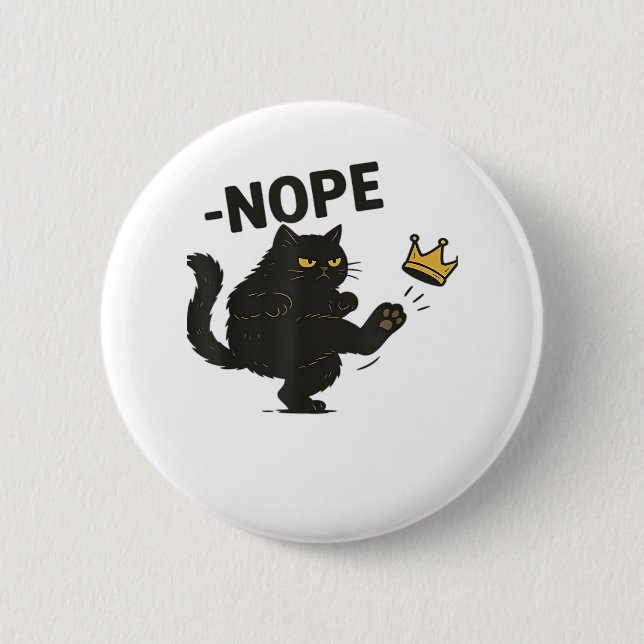 Badge Rond 5 Cm Cat No Kings In America  (Devant)
