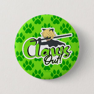 Badge Rond 5 Cm Cat Noir   Claws Out !
