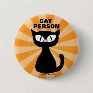 Badge Rond 5 Cm CAT PERSON Cat Lover Cartoon Cat round