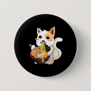 Badge Rond 5 Cm Cat Ramen Kawaii Anime Japonaise Food Girls Offici