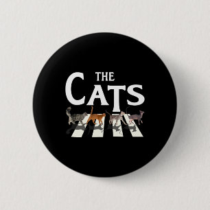 Badge Rond 5 Cm Cat Rock Music Drôle Amoureux des chats Cadeaux Po