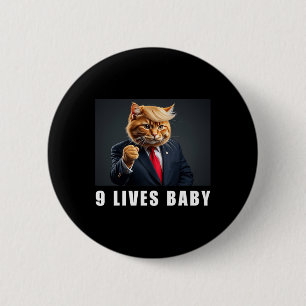 Badge Rond 5 Cm Cat Trump 9 Lives Baby Trump 2024 Victoire remport