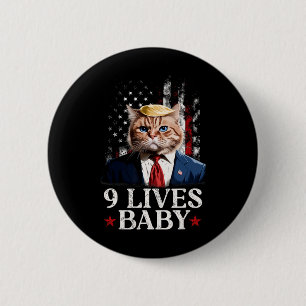Badge Rond 5 Cm Cat Trump 9 Lives Baby Trump 2024 Victoire remport
