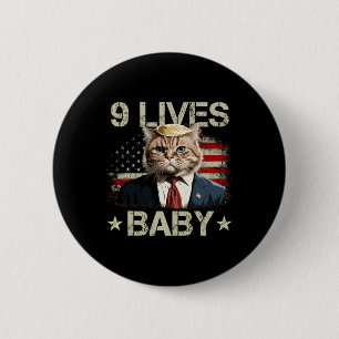 Badge Rond 5 Cm Cat Trump 9 Vies Ba