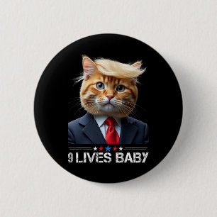 Badge Rond 5 Cm Cat Trump 9 Vit Ba1drôle Mème Trump