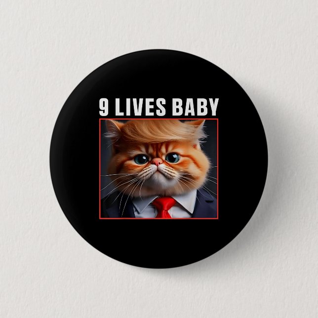 Badge Rond 5 Cm Cat Trump 9 Vit Bébé _1 (Devant)