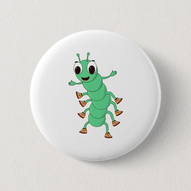 Badge Rond 5 Cm Caterpillar verte (Devant)