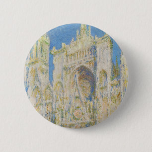 Badge Rond 5 Cm Cathédrale de Rouen, Portail, Lumière du matin de 