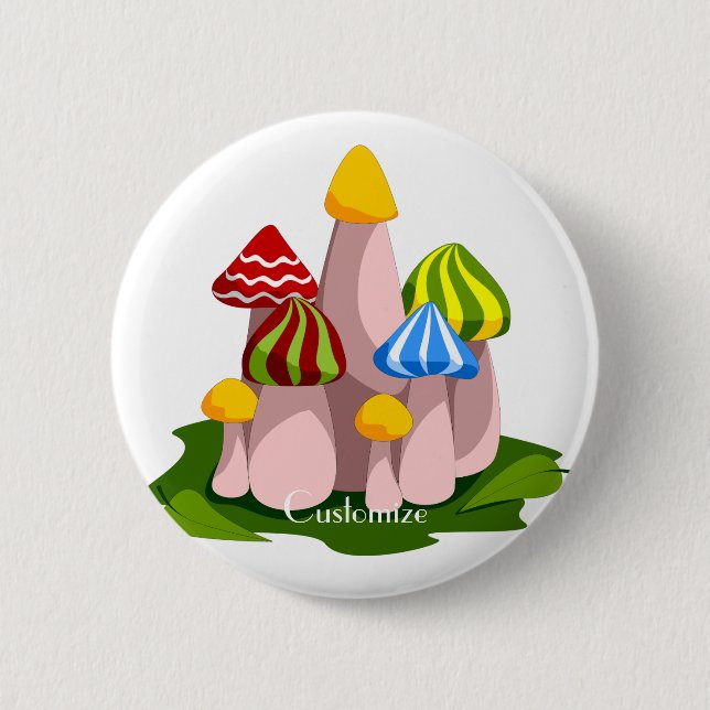 Badge Rond 5 Cm Cathédrale des champignons magiques Thunder_Cove (Devant)