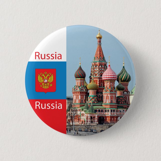 Badge Rond 5 Cm Cathédrale Saint-Basile. Russie (Devant)